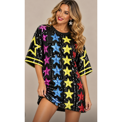 Sequin Dress - Stars (One Size)